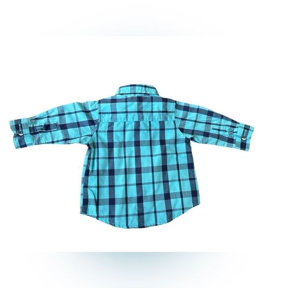 Wrangler Turquoise and Navy Checkered Infant - Picture 2 of 3